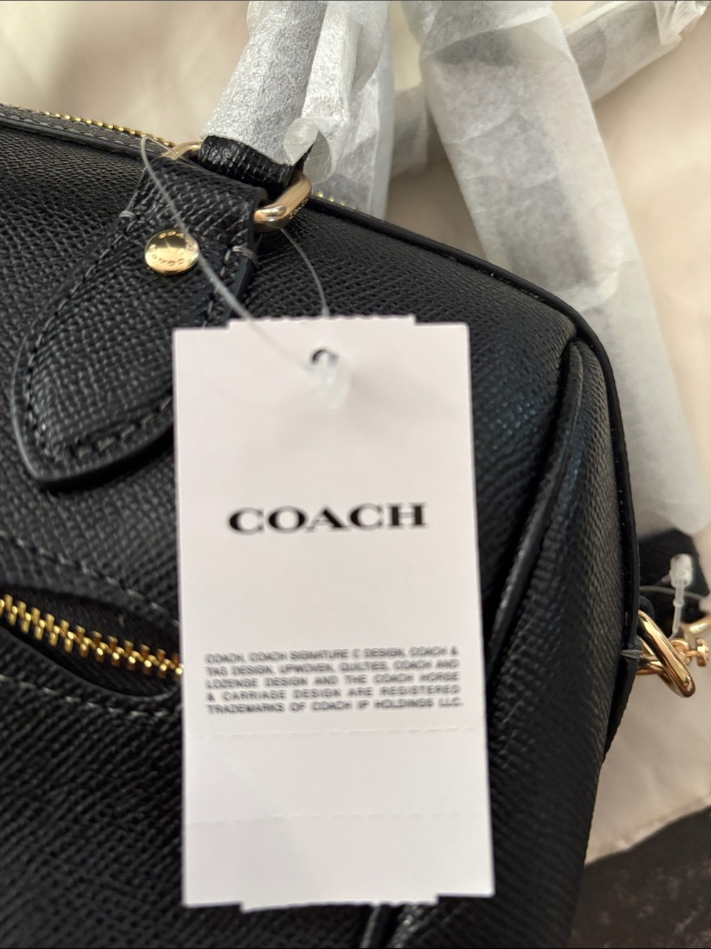 Coach Black Leather Rowan never used - Picture 5 of 7